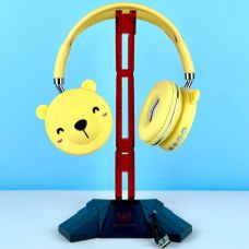 Бездротові Навушники дитячі Ведмедик Bear KT60 Bluetooth 5.3 MP3 плеєр Жовтий