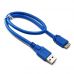 Kабель Epik USB 3.0 to Micro USB Тип B 0.3 м Blue