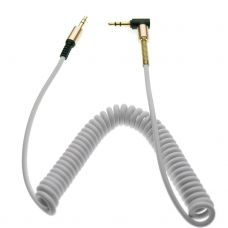 Кабель AUX Husky audio cable Spring кутовий 1м White