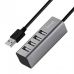 USB-хаб Hoco HB1 USB 2.0 на USB x4 Gray