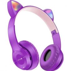 Бездротові навушники "Котячі вушка" CatEar P47M з підсвіткою RGB Bluetooth MP3 плеєр Фіолетові