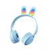 Бездротові навушники "Заячі вушка" Wireless Y08R з підсвіткою RGB Bluetooth 5.0 MP3 плеєр Blue
