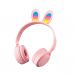 Бездротові навушники "Заячі вушка" Wireless Y08R з підсвіткою RGB Bluetooth 5.0 MP3 плеєр Pink