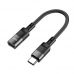USB Перехідник Hoco U107 Type-C male to iPhone female 10cm Black